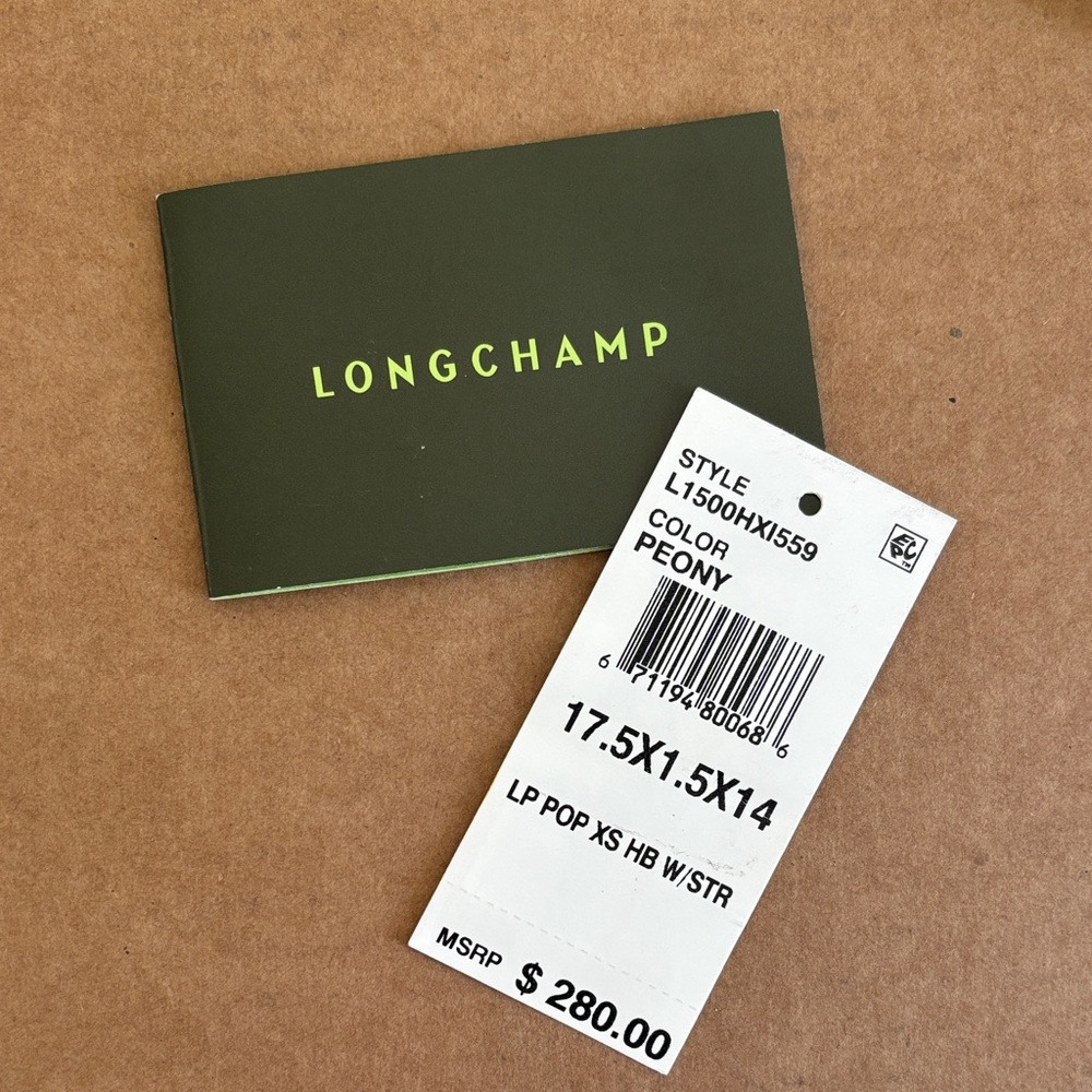 Longchamp Le Pliage Velvet Extra Small Bag in Peony - Picture 7 of 8